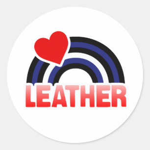 STICKER ROND DRAPEAU ARC-EN-CIEL EN CUIR