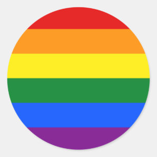 Sticker Rond Drapeau arc-en-ciel Gay pride LGBTQ classique