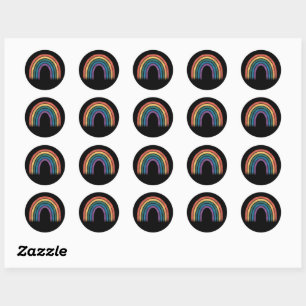 Sticker Rond Drapeau arc-en-ciel LGBTQ Fierté gay LGBTQ Sensibi