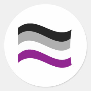 Sticker Rond Drapeau arc-en-ciel ondoyant de la fierté asexuée