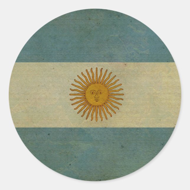 Sticker Rond Drapeau argentin d'âge vintage (Devant)