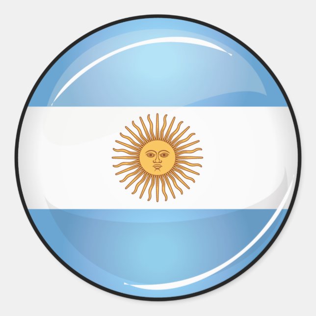 Sticker Rond Drapeau argentin rond brillant (Devant)