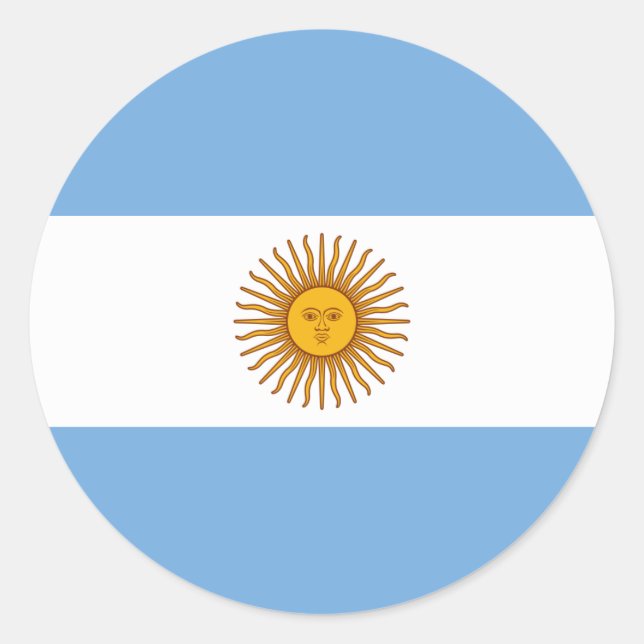 Sticker Rond Drapeau Argentine (Devant)