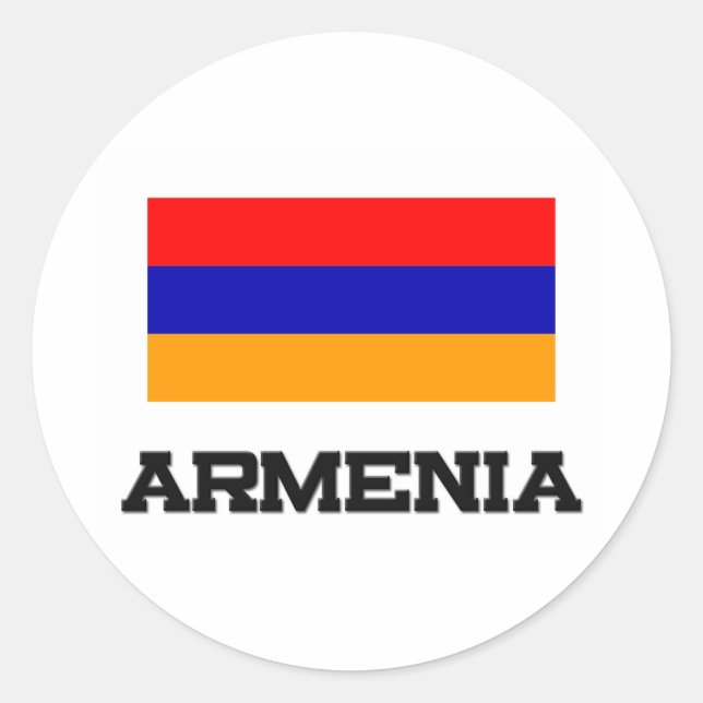 Sticker Rond Drapeau Arménie (Devant)