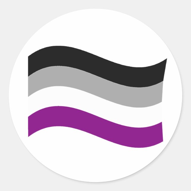 STICKER ROND DRAPEAU ASEXUÉ DRAPÉ (Devant)