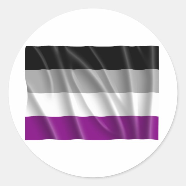 STICKER ROND DRAPEAU ASEXUÉ VOLANT (Devant)