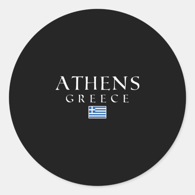 Sticker Rond Drapeau Athènes Grèce Vacances Athènes Souvenir Gr (Devant)