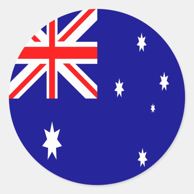 Sticker Rond Drapeau Australie (Devant)