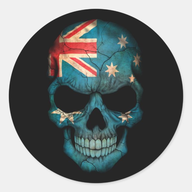 Sticker Rond Drapeau australien personnalisable (Devant)