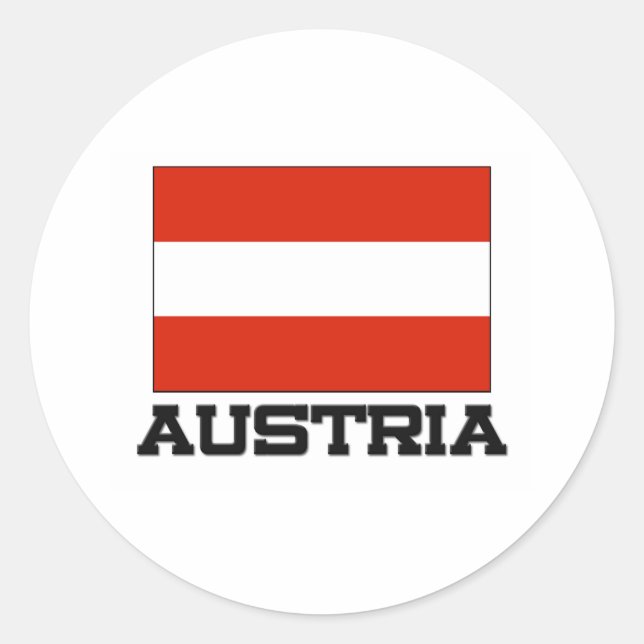 Sticker Rond Drapeau Autriche (Devant)