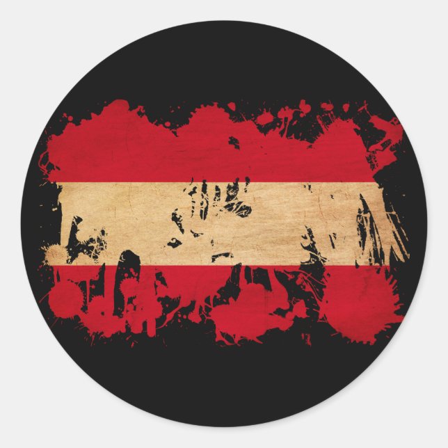 Sticker Rond Drapeau Autriche (Devant)