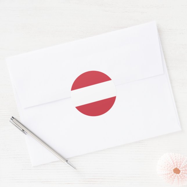 Sticker Rond Drapeau autrichien (Enveloppe)