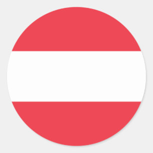 Sticker Rond Drapeau autrichien, Drapeau autrichien