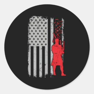 Sticker Rond Drapeau Bagpipe Music Usa