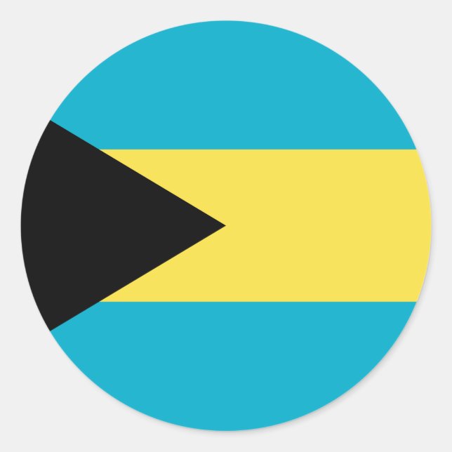 Sticker Rond Drapeau Bahamas (Devant)