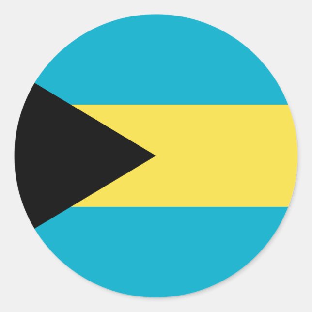 Sticker Rond Drapeau Bahamas (Devant)