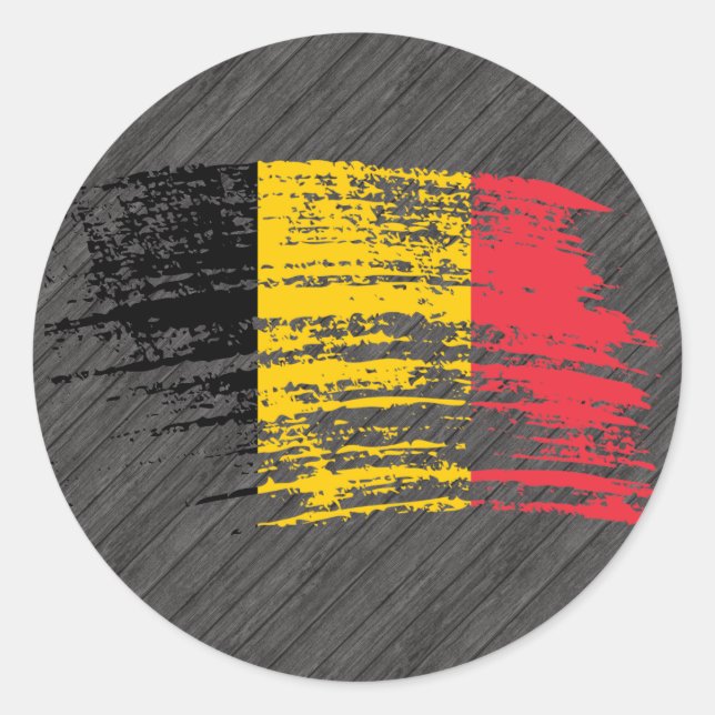Sticker Rond Drapeau belge cool (Devant)
