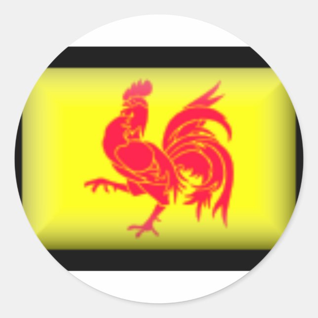 Sticker Rond Drapeau belge-wallon (Devant)