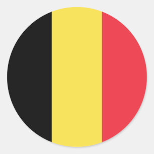 Sticker Rond Drapeau Belgique