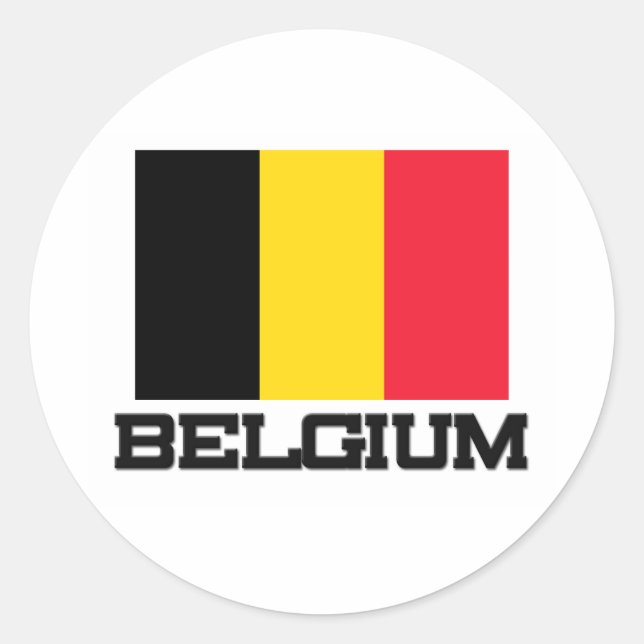 Sticker Rond Drapeau Belgique (Devant)