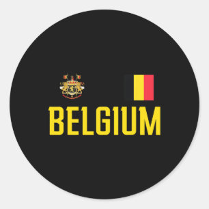 Sticker Rond Drapeau Belgique Belgie Footll Football Fan Hommes