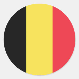 Sticker Rond Drapeau Belgique Tricolore