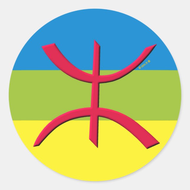 Sticker Rond drapeau berbere amazigh (Devant)