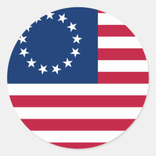 Sticker Rond drapeau betsy des Etats-Unis