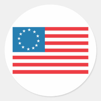 Sticker Rond Drapeau Betsy Ross
