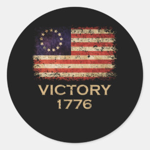 Sticker Rond Drapeau Betsy Ross Victoire américaine 1776 en d