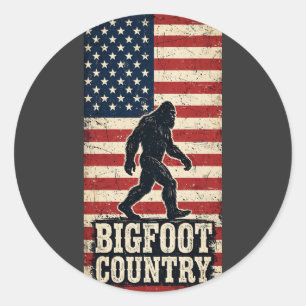 Sticker Rond Drapeau Bigfoot Country