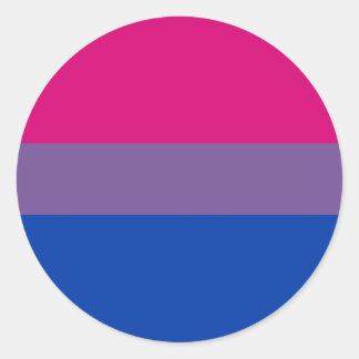 Sticker Rond Drapeau bisexuel