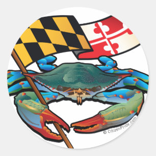 Sticker Rond Drapeau bleu du Maryland