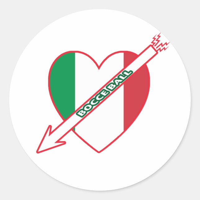 Sticker Rond Drapeau Bocce Italie (Devant)