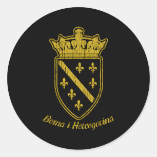 Sticker Rond Drapeau bosniaque Bosnie I Hercegovina Fan balkani