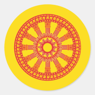 Sticker Rond Drapeau bouddhiste thaïlandais (le drapeau de