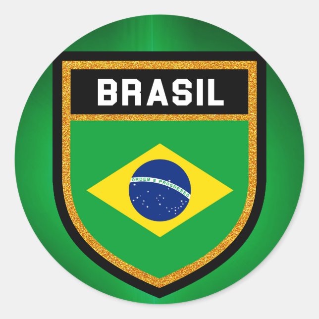 Sticker Rond Drapeau Brasil (Devant)
