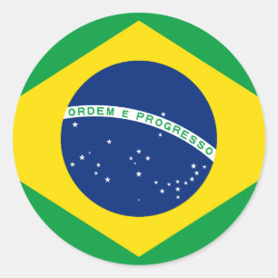 Sticker Rond Drapeau brésilien