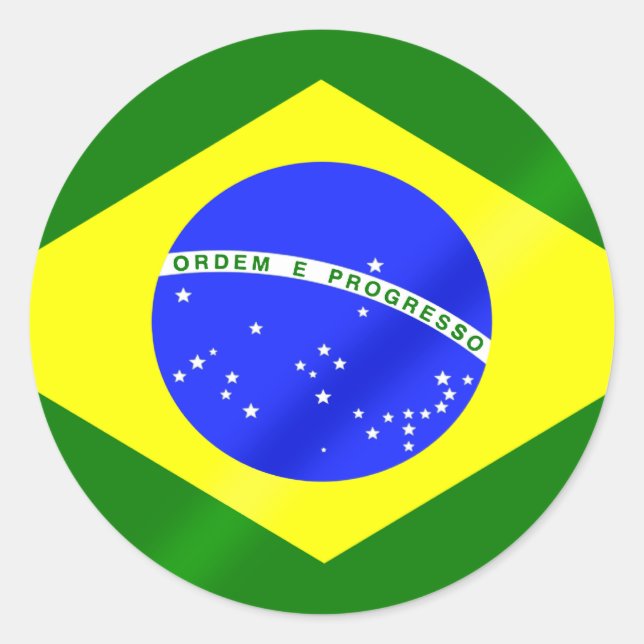 Sticker Rond Drapeau brésilien cadeaux et tee - shirt (Devant)
