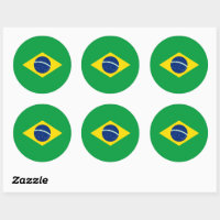 Sticker Rond Drapeau brésilien, drapeau du Brésil