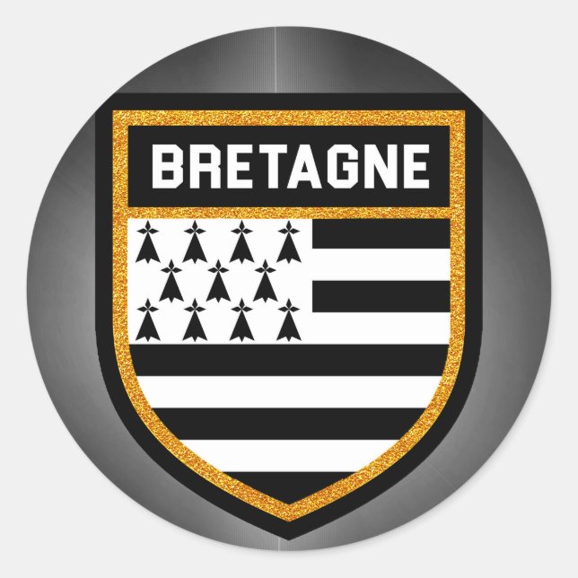 Sticker Rond Drapeau Bretagne (Devant)