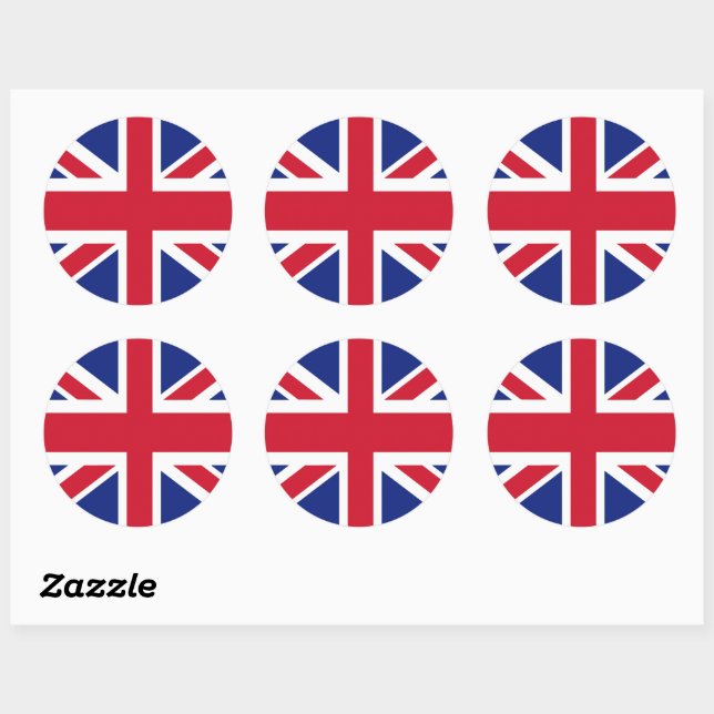 Sticker Rond Drapeau britannique patriotique Classic Round St (Feuille)