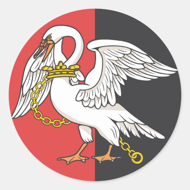 Sticker Rond Drapeau Buckinghamshire Buckingham england provinc (Devant)