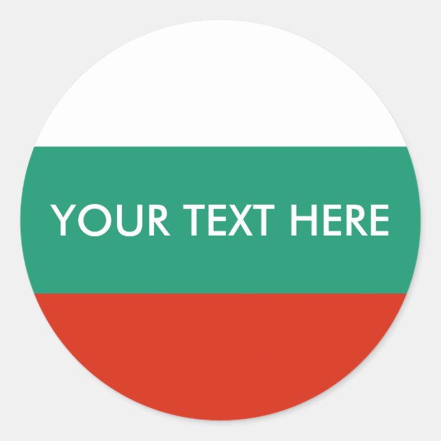 Sticker Rond Drapeau Bulgarie tricolore (Devant)