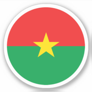 Sticker rond Drapeau Burkina Faso