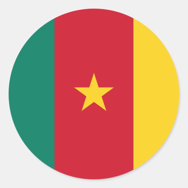 Sticker Rond Drapeau camerounais, Drapeau du Cameroun (Devant)