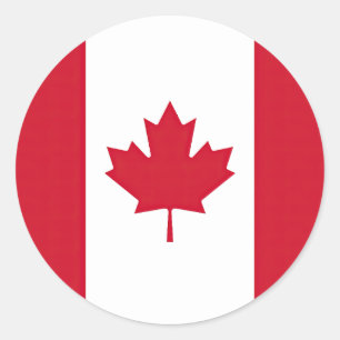 Sticker Rond Drapeau Canada