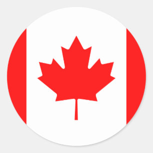 Sticker Rond Drapeau canadien