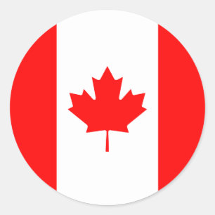 Sticker Rond Drapeau canadien