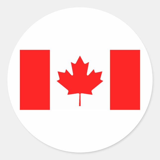 Sticker Rond Drapeau canadien (Devant)